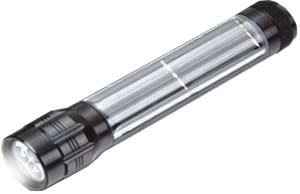 Solar Flashlight Aluminum LED black