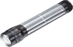 Solar Flashlight Aluminum Black