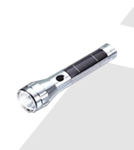 Solar Flashlight Aluminum LED silver