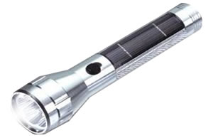 Solar Flashlight Aluminum LED silver